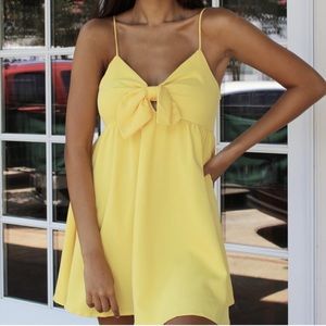 Yellow bow sun dress